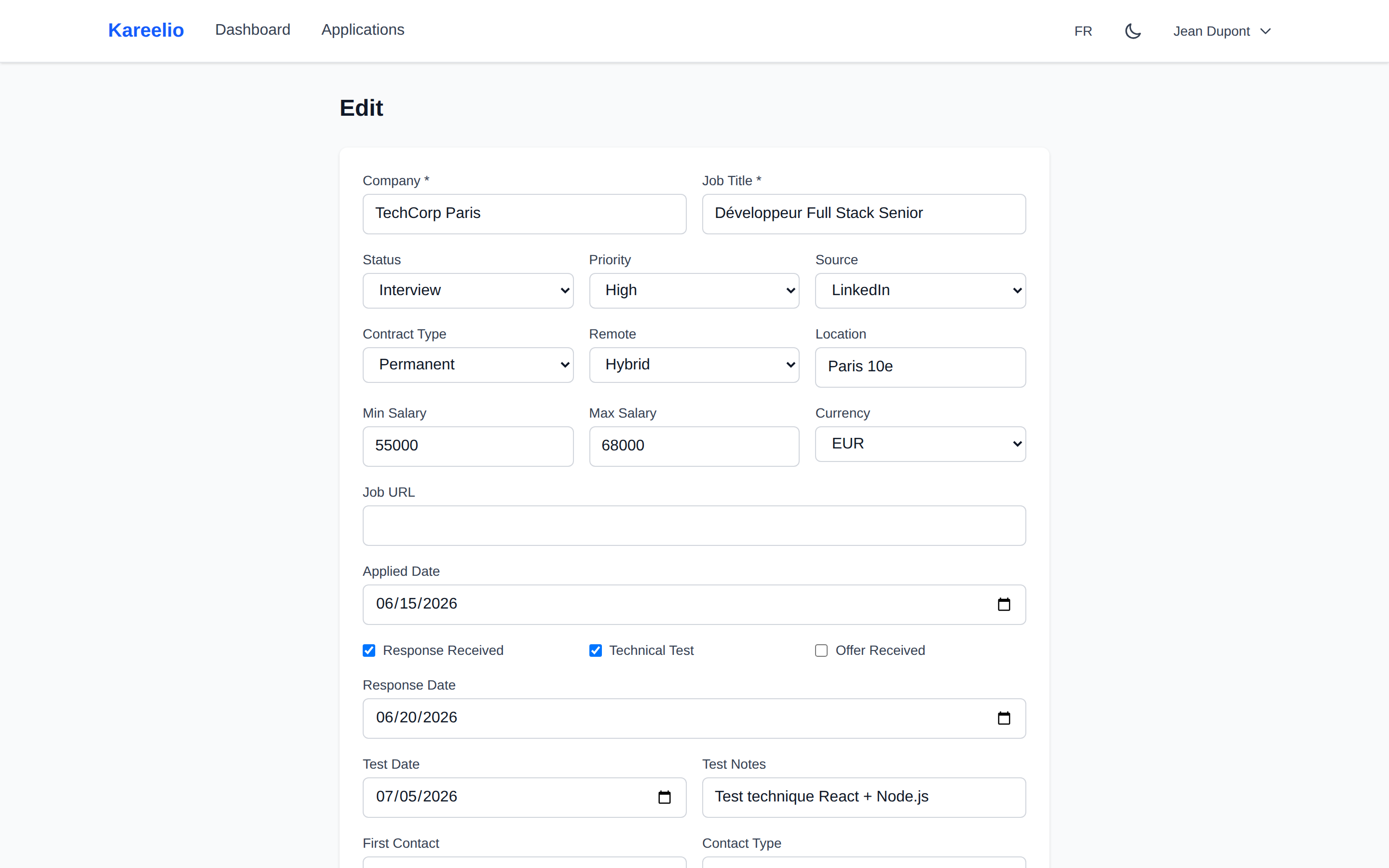 Application detail